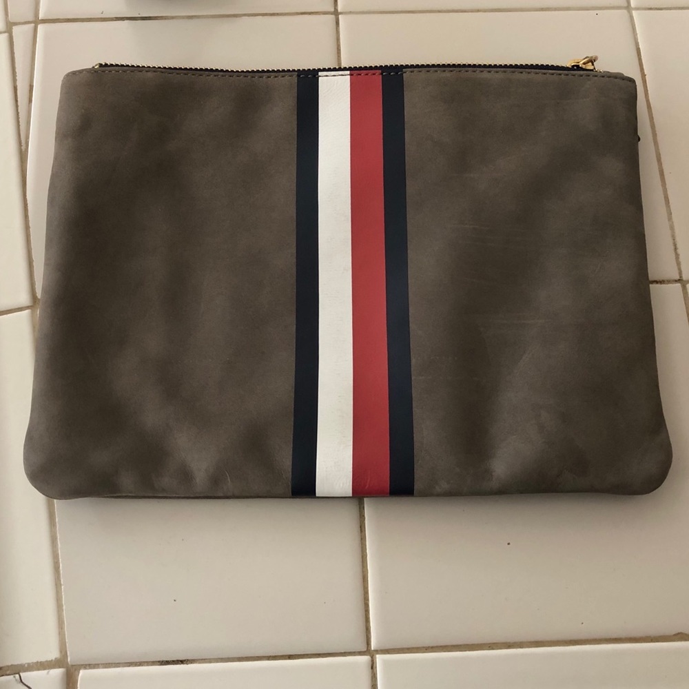 Tommy Hilfiger leather striped clutch